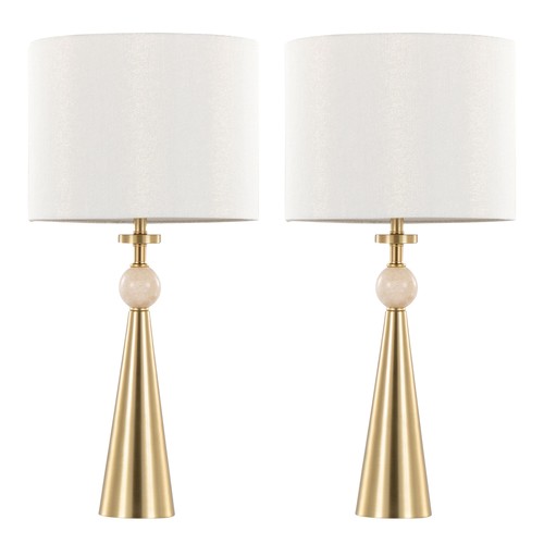 Cone Travertine 27" Table Lamp - Set Of 2